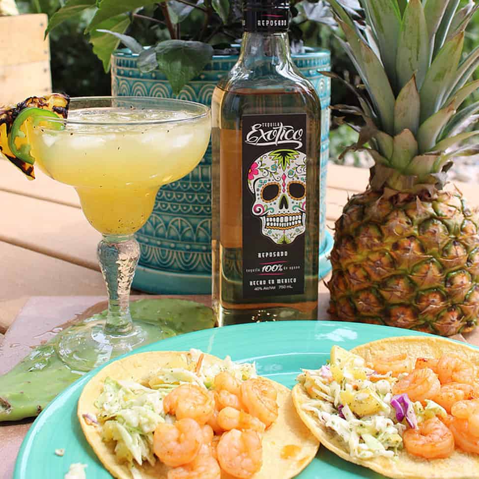 Pineapple Margarita and Shrimp Tacos By Tipsy Gypsy