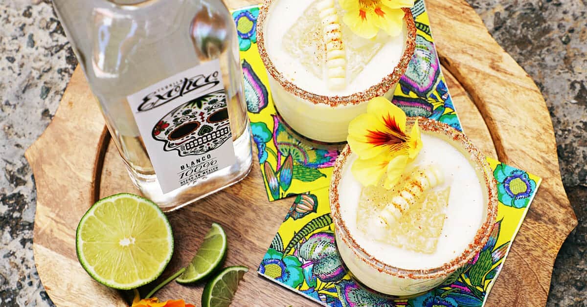 MEXICAN STREET CORN MARGARITA BY DRINKING WITH CHICKENS